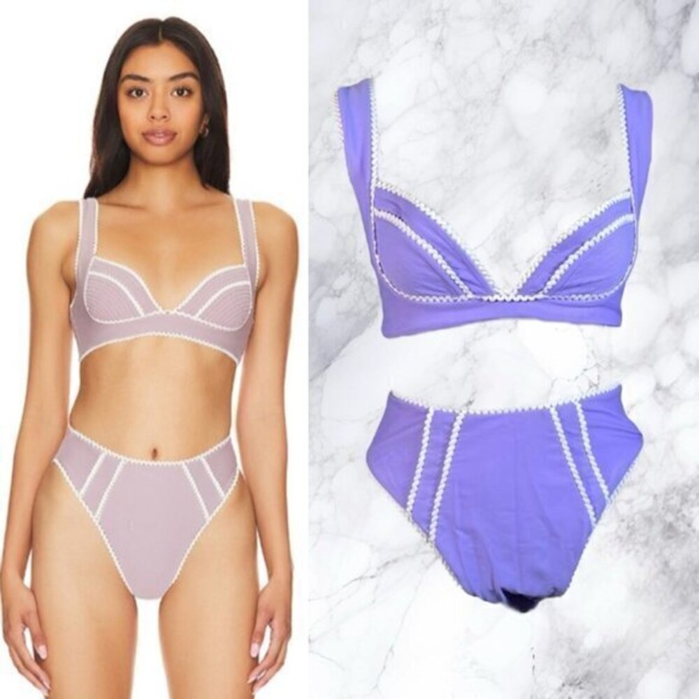 Tularosa Bethany Top and High Waist Bottom - Lilac